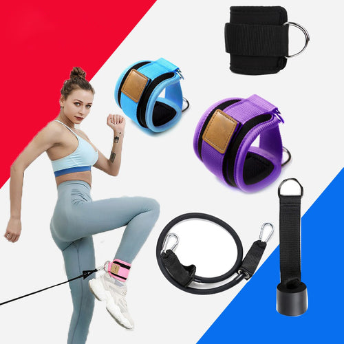 Ankle cuff kit with resistance band and door anchor — Work Out Wars product photo 1