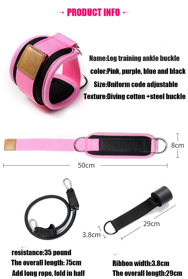 Ankle cuff kit with resistance band and door anchor — Work Out Wars product photo 6