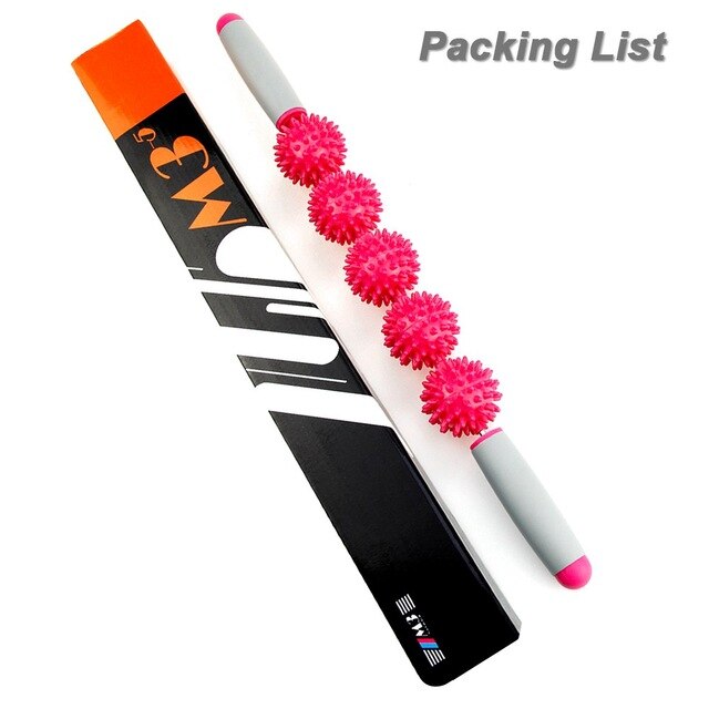 Muscle Roller Stick — Three Spiked Rollers, 44cm | Work Out Wars