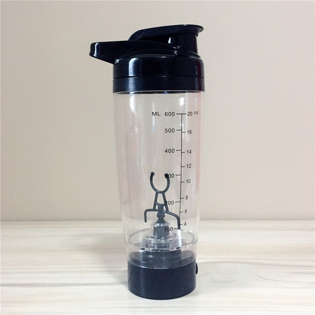 Auto-Mixing Electric Protein Shaker — 600ml Self-Stirring Bottle | Work Out Wars