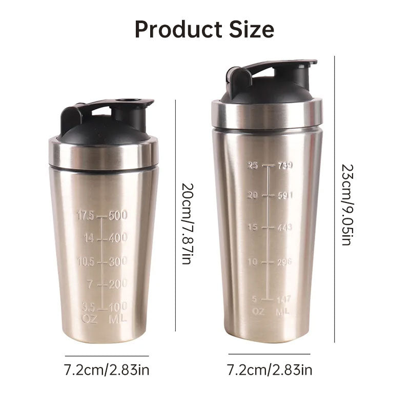 Steel Shaker Bottle — Leak-Proof, Mixing Ball | Work Out Wars