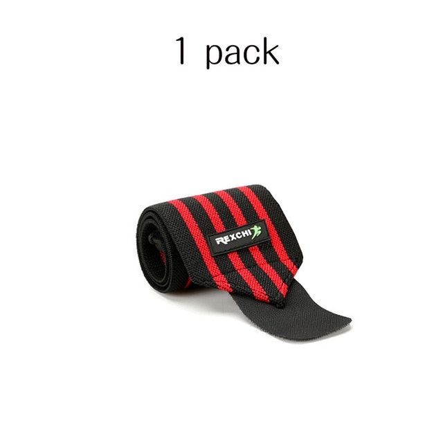 Elastic weightlifting wrist wraps with thumb loop and hook-and-loop closure — Work Out Wars