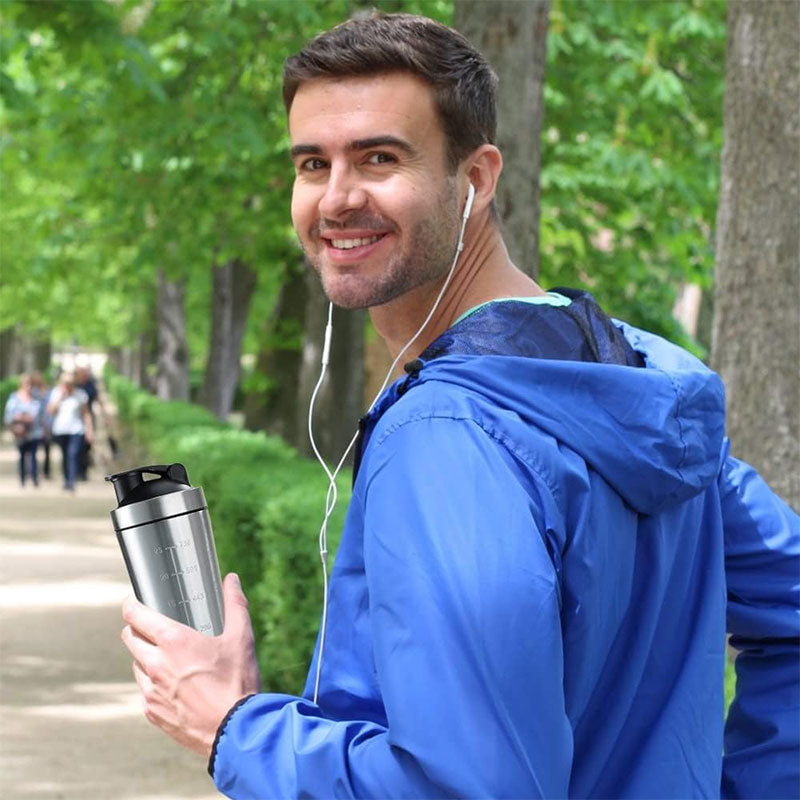 Steel Shaker Bottle — Leak-Proof, Mixing Ball | Work Out Wars