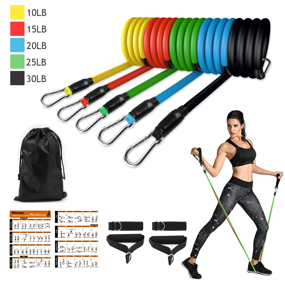 Resistance Band Set with Door Anchor — Home Workout Kit | Work Out Wars
