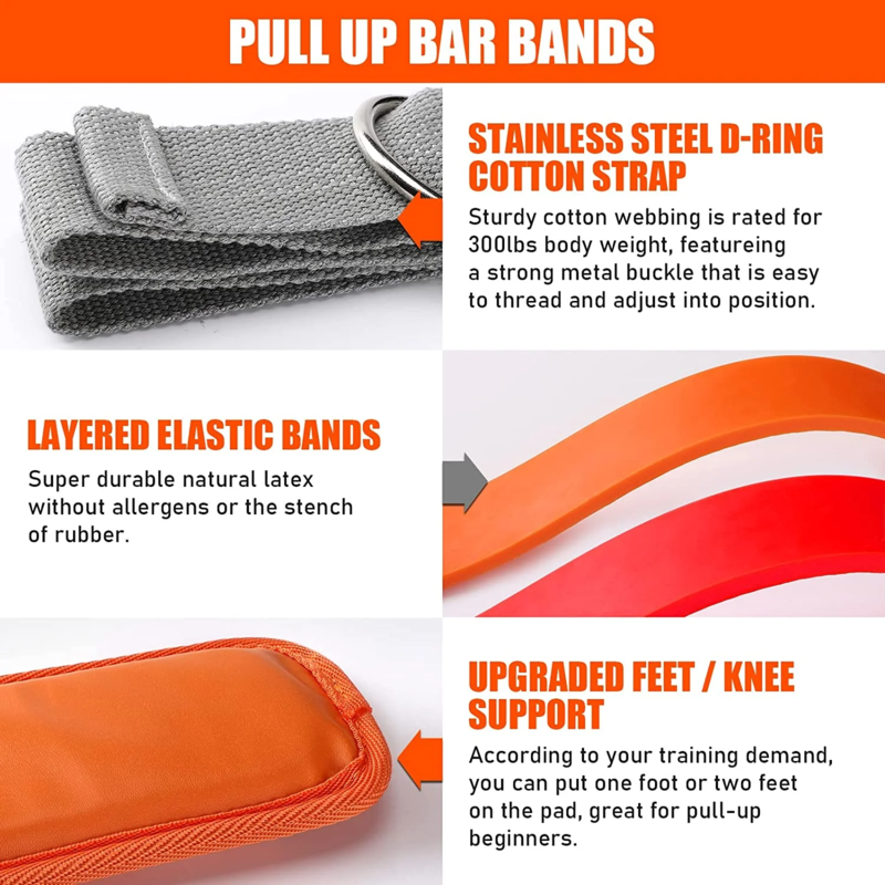 Pull-up assistance band set with foot cradle — Work Out Wars product photo 8