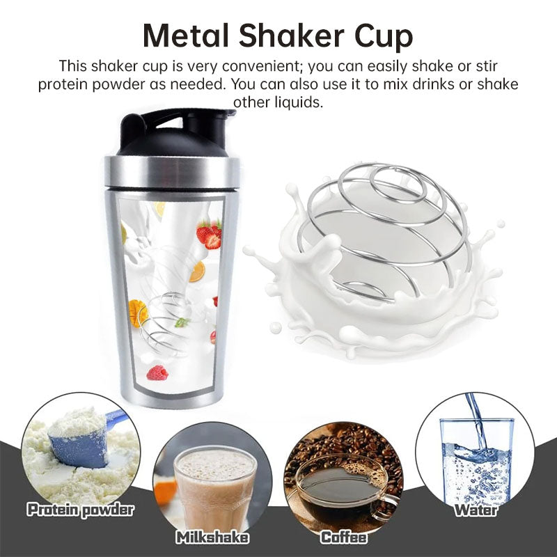 Steel Shaker Bottle — Leak-Proof, Mixing Ball | Work Out Wars