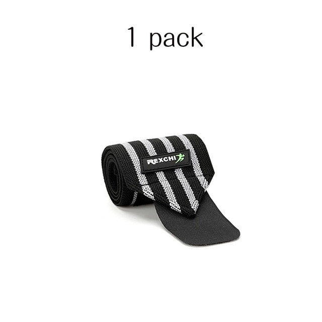 Elastic weightlifting wrist wraps with thumb loop and hook-and-loop closure — Work Out Wars