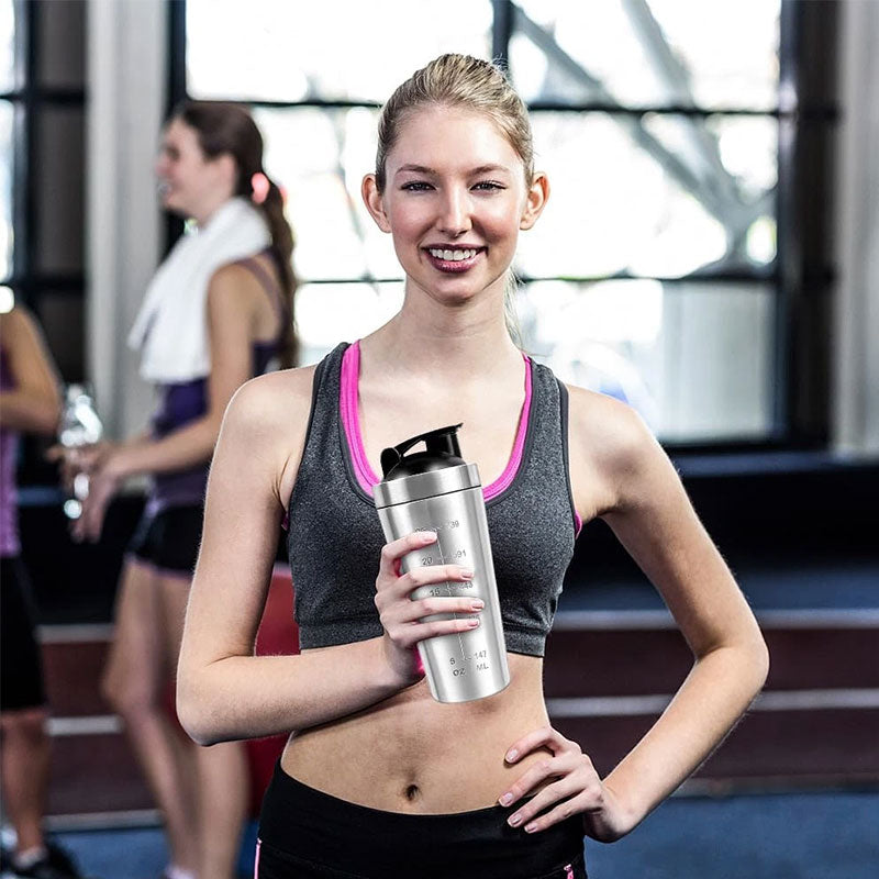 Steel Shaker Bottle — Leak-Proof, Mixing Ball | Work Out Wars