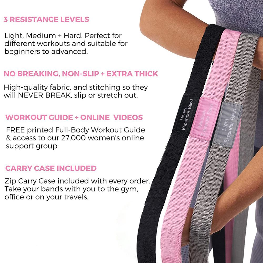 Fabric hip band set, three bands — Work Out Wars product photo 4
