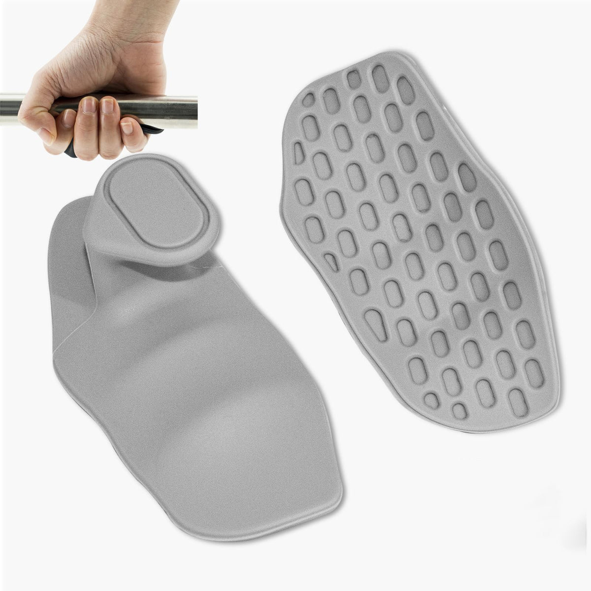 Textured silicone lifting grips, palm pads for rows and pulldowns — Work Out Wars