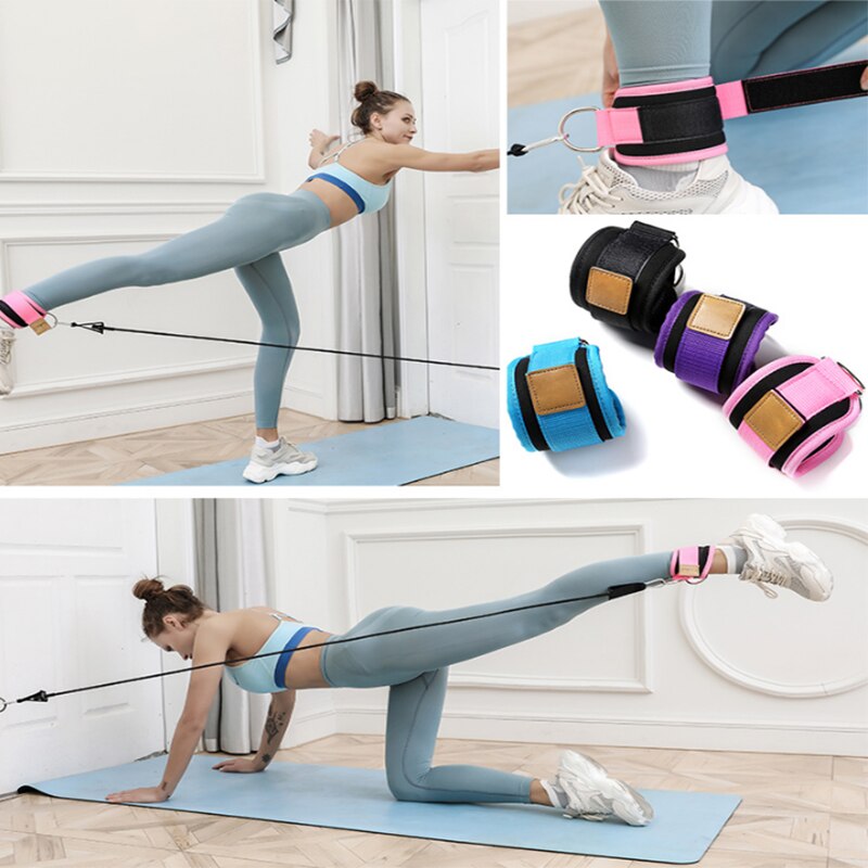Ankle cuff kit with resistance band and door anchor — Work Out Wars product photo 2