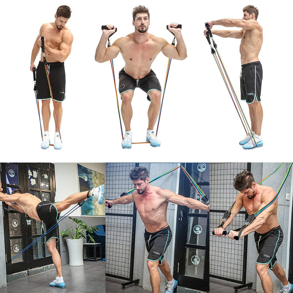 Resistance Band Set with Door Anchor — Home Workout Kit | Work Out Wars