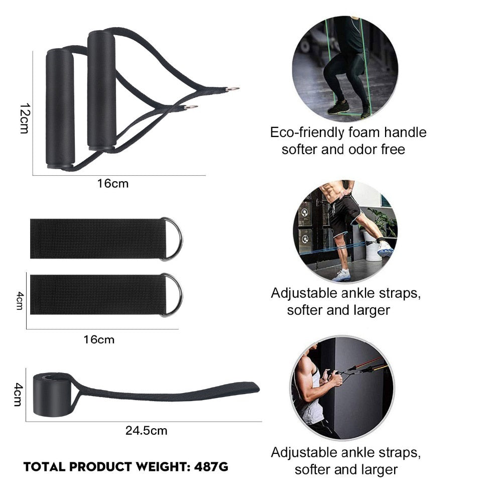 Resistance Band Set with Door Anchor — Home Workout Kit | Work Out Wars