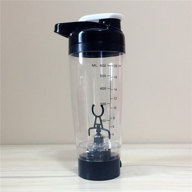 Auto-Mixing Electric Protein Shaker — 600ml Self-Stirring Bottle | Work Out Wars