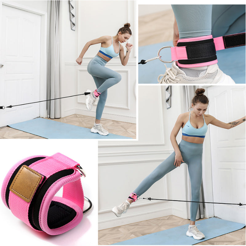 Ankle cuff kit with resistance band and door anchor — Work Out Wars product photo 3