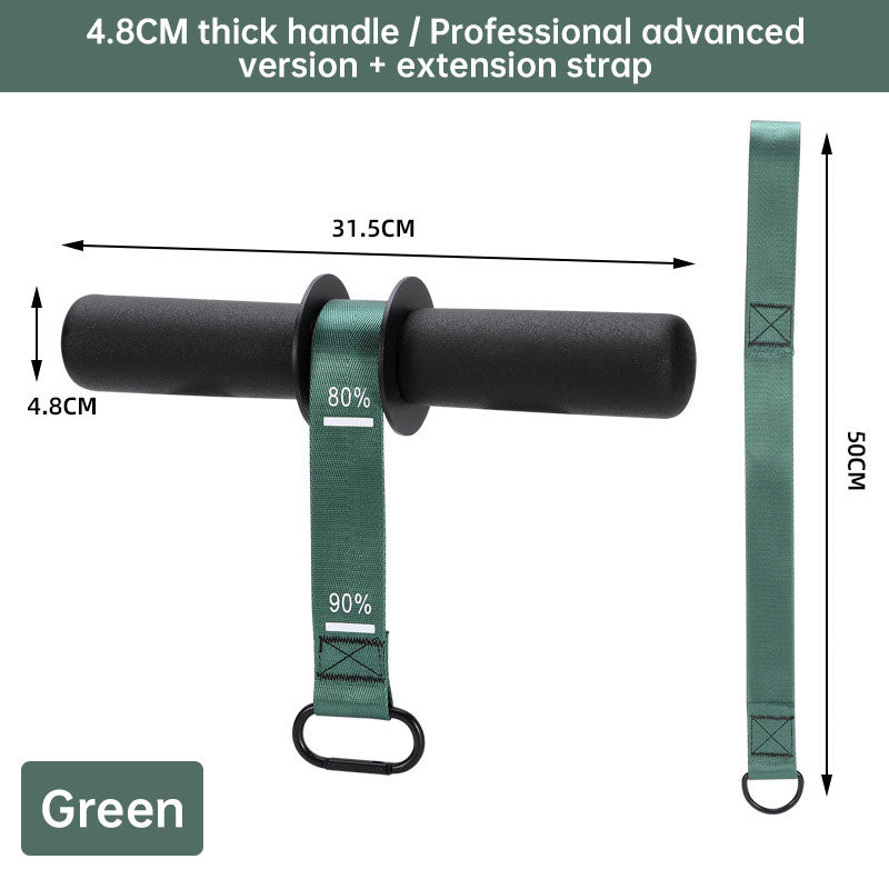 Green 31mm wrist roller with anti-slip grip and loading strap