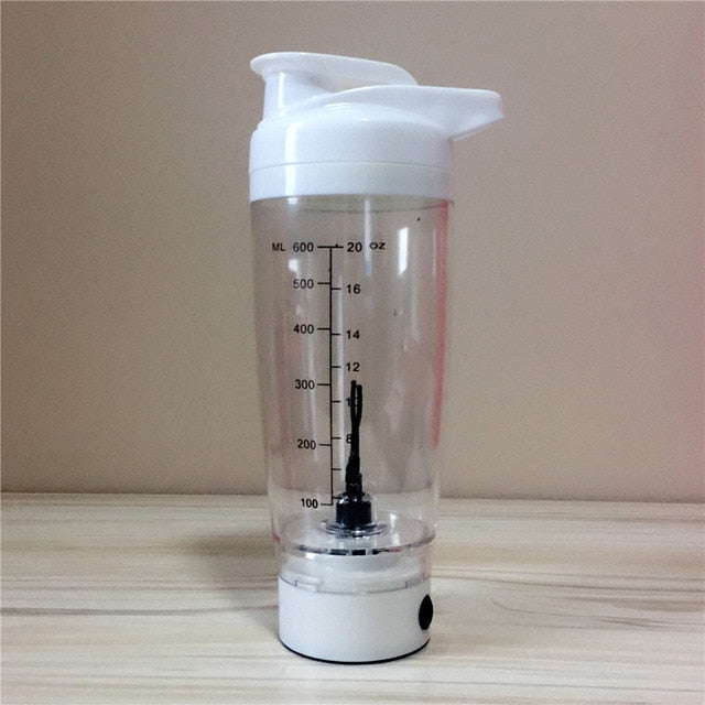 Auto-Mixing Electric Protein Shaker — 600ml Self-Stirring Bottle | Work Out Wars