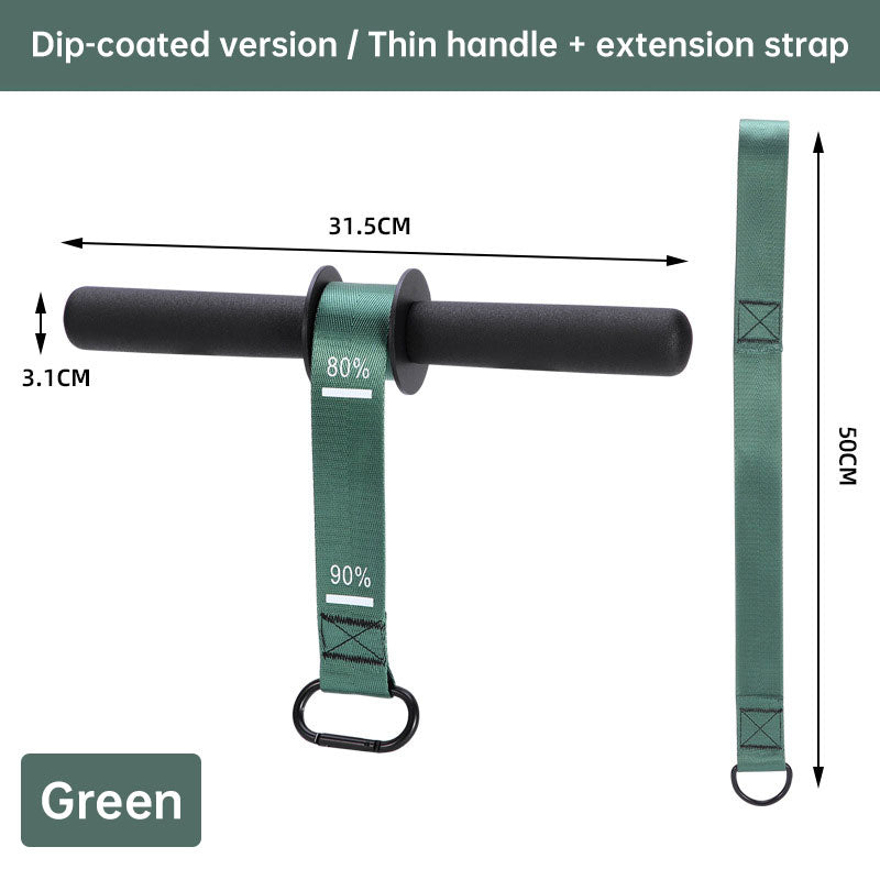 Wrist roller bar showing textured grip sleeves