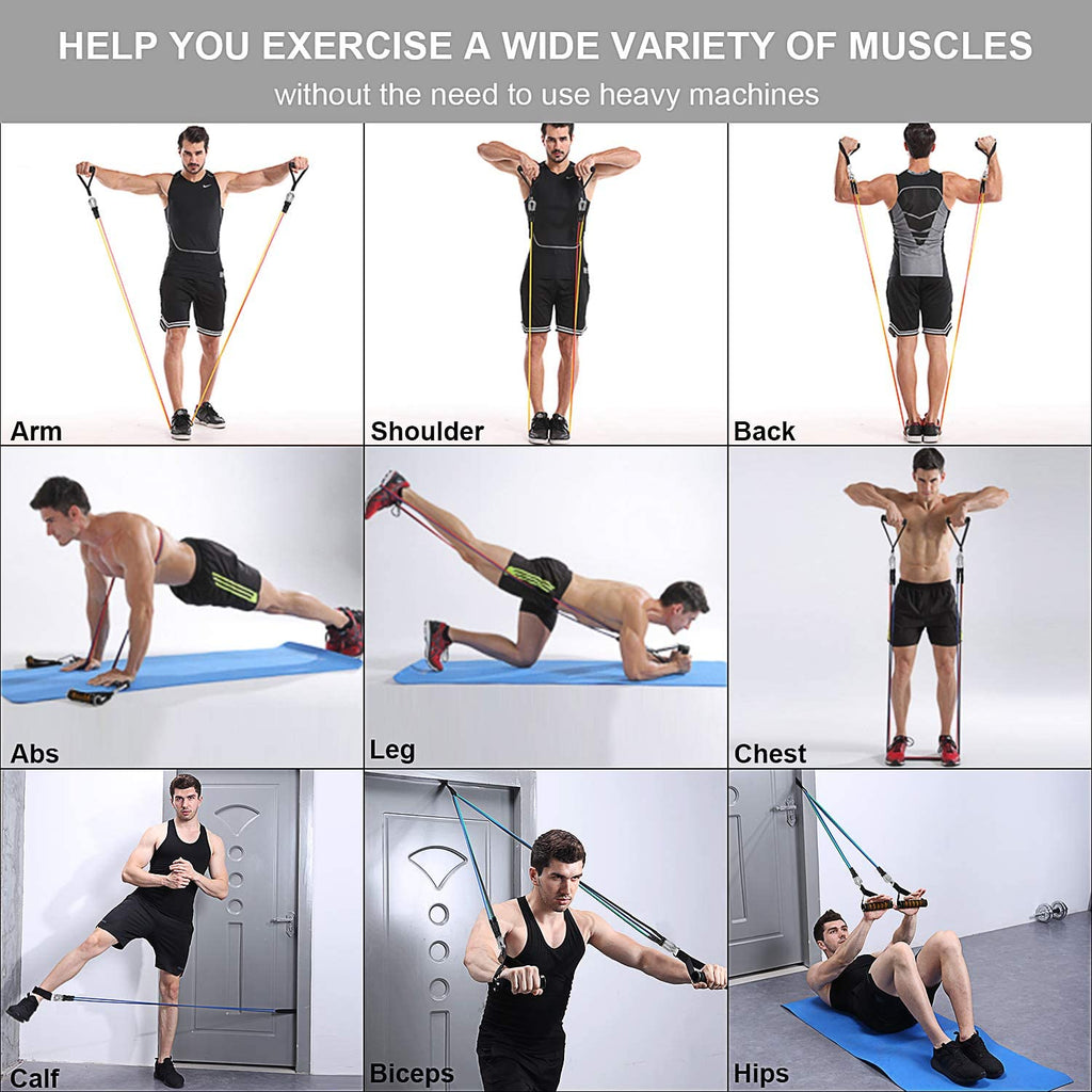 Resistance Band Set with Door Anchor — Home Workout Kit | Work Out Wars