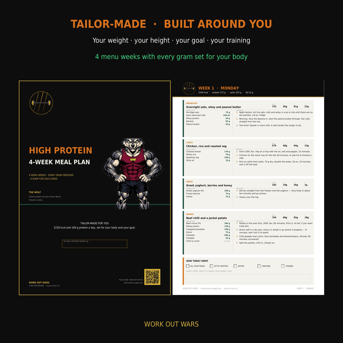 Tailor-made 4-week meal plan, built around you